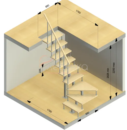 Модульная малогабаритная лестница Компакт - фото 4