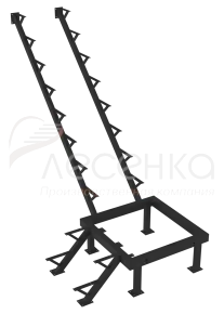 Каркас к лестнице ЛЕС-05 универсальной (поворот 90 градусов) 2122 проем 1425-2600, Черный Каркас к лестнице ЛЕС-05 универсальной (поворот 90 градусов) 2122 проем 1425-2600, Черный