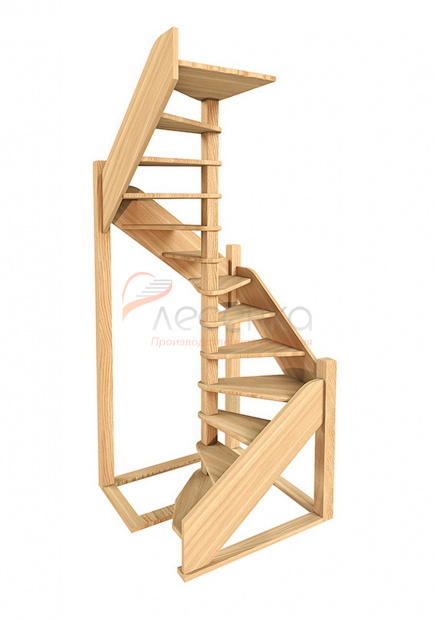 Деревянная межэтажная лестница ЛЕС-1,2ВУ - фото 1