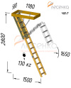 Деревянная чердачная лестница ЧЛ-07 600х1200 - превью фото 2