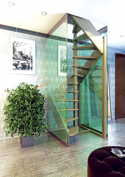 Деревянная межэтажная лестница ЛЕС-1,2ВУ - фото 2